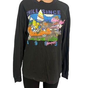 Brandy Melville Camila Chill Since 1993 Long Sleeve Top Black